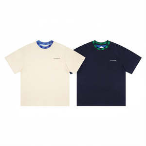 Men's 100% Cotton <b>Pocket</b> <b>T</b> <b>Shirt</b> Loose Fit O Neck Short Sleeve Printed Tee Spring Summer Casual Wear - Product Image 1