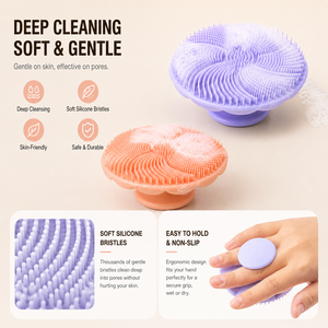 Soft Exfoliating Facial Cleansing Face Scrubber Deep <b>Pore</b> Cleaning Manual Massage Brush Food Grade Silicone Custom Color - Product Image 4
