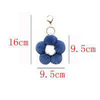 Fleur porte-clés en peluche fleurs fausse fourrure porte-clés Pom Pom moelleux boule de fourrure porte-clés pour voiture sac à main sac pendentif breloque décor jouets