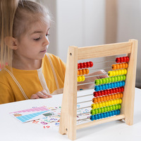 Ábaco de Cuentas de Madera Montessori, Juguetes Educativos de Aprendizaje de Matemáticas para Niños, Juego de Contar y Calcular Números para Niños y Niñas