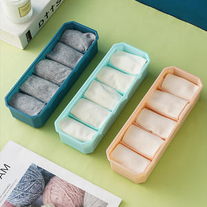 Caja de almacenamiento de ropa interior tipo T, organizador apilable de plástico rectangular para sujetador, calcetines y bragas con compartimentos, diseño de parte superior abierta - Product Image 4