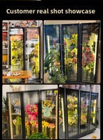 Vitrine Réfrigérée Commerciale à 3 Portes Vitrées avec Affichage Numérique et Refroidissement par Air pour Présentation Florale