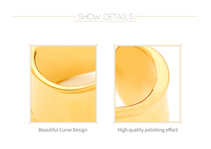 Винтажный комплект колец золотого цвета для женщин, широкий, гладкий, с простой изогнутой поверхностью, инкрустированный камнями, для вечеринок, модные украшения, подарок - Product Image 3