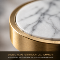 Capsules de flacons de parfum en métal personnalisées avec incrustation de marbre naturel, flacon de parfum de luxe en Zamak