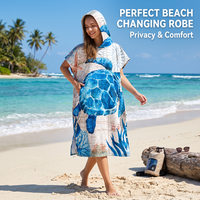 Peignoir poncho en microfibre suédée personnalisé, serviette de bain à capuche séchage rapide 60*60 75*110cm 200-250GSM