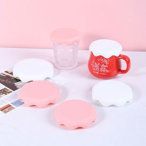 Ilicone ถ้วยพลาสติกกันหิมะฝาที่รองแก้ว, หนากันฝุ่นฉนวนกันความร้อนกันความร้อนกันความร้อนกันความร้อนกันลวกสำหรับแก้วชาถ้วย - Product Image 1