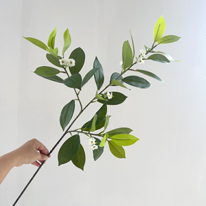 All'ingrosso artificiale vero tocco in lattice foglie di gelsomino 80cm rami verdi di lunga durata per la laurea del ringraziamento di nozze - Product Image 2