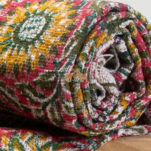 New <b>Luxury</b> Handmade Acrylic <b>Throw</b> <b>Blanket</b> Customizable Floral Print High Quality Woven Technique for Festival Pattern - Product Image 2