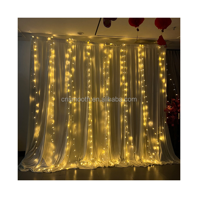 Rideau De Fond De Scène LED étoilé 3m X 4m - Noir Velours - Pour Mariage, Fête