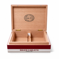 Harga Pabrik OEM Kustom Humidor Cerutu Kayu Berlapis Dua Warna dengan Pembagi Cedar yang Dapat Disesuaikan dan Engsel Emas