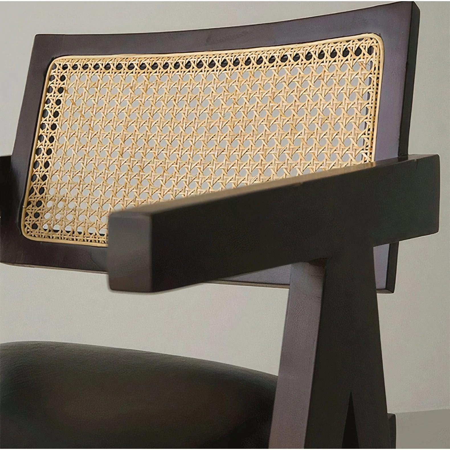 Nordic home furniture solid wood frame indoor chairs high quality rattan arm dining chair