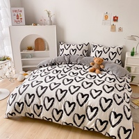 Ensemble de draps de lit en coton égyptien de qualité supérieure 300tc, brodés, 4 pièces, qualité toutes saisons