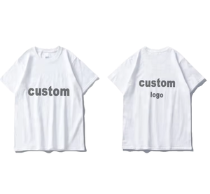 เสื้อยืดผู้ชายแบบสั่งทำพร้อมพิมพ์โลโก้ ออกแบบกราฟิก ตัวอย่างพร้อมส่งภายใน 24 ชม. รับผลิตเสื้อยืดคอกลมโอเวอร์ไซส์ผ้าฝ้ายเปล่าสำหรับสตรีทแวร์ - Product Image 1