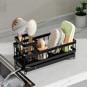Organizador de fregadero de cocina con drenaje automático <span class=keywords><strong>Caddy</strong></span> de esponja con portaescobillas largo y divisor - Product Image 6