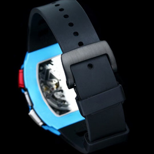 Montre mécanique automatique squelette chronographe flyback de luxe en fibre de carbone TPT saphir, édition limitée de qualité supérieure - Product Image 5