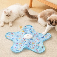 Jeu 2-en-1 Cache-Cache pour Chats, Jouet de Chasse pour Chats avec Plumes Mobiles Dissimulées dans un Sac, Jouet d'Exercice pour Chats, Fournitures pour Animaux de Compagnie