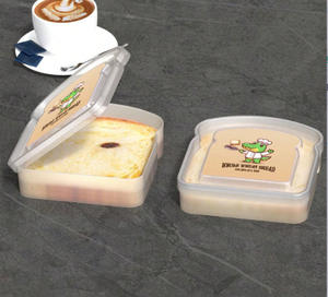 KK57, superventas, caja de plástico <span class=keywords><strong>reutilizable</strong></span> para sándwich, almacenamiento de alimentos, soporte en forma de tostada para almuerzo, sándwich, caja contenedora de pan - Product Image 6