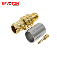 Harga Pabrik 50ohm SMA Female Jack EZ WTR300 Rg6 5D-FB Konektor Kabel Tanpa Solder Non Las RF Kuningan Konverter SMA ROHS