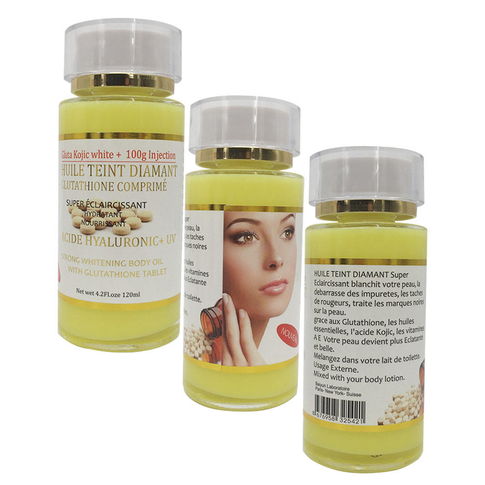 Strong Whitening Serum With Glutath Tablet Gluta Kojic bleaching+100g Huile Teint Diamant Glutath Comprime