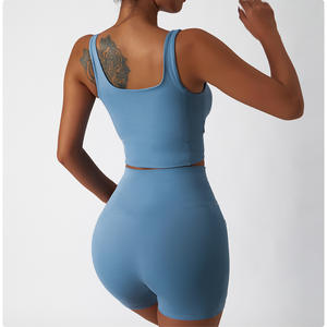 Taille haute personnalisé sans couture femmes solide beurre doux confort Gym Fitness Yoga Biker Shorts avec poches - Product Image 4