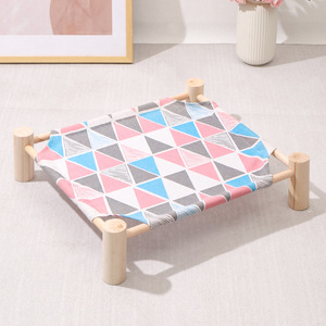 Qbellpet Canapé d'été pour animaux <span class=keywords><strong>de</strong></span> compagnie, Lit hamac pour chat, Canapé hamac <span class=keywords><strong>en</strong></span> bois pour chat, Lit <span class=keywords><strong>en</strong></span> bois pour chat pour le camping, Rampe pour chien pour lit - Product Image 6