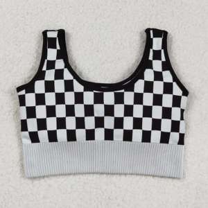Sin aranceles, póngase en contacto conmigo GT1189 RTS 2025, ropa atlética de tendencia para mujer, ropa vaquera de alta calidad para mujer, chaleco negro a cuadros - Product Image 4
