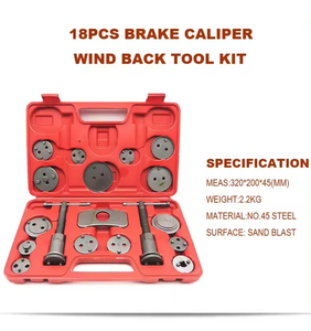 Outils à main 18 pièces Kit de réglage du cylindre de frein à disque Outil supérieur avec boîtier OEM pour démontage de plaquettes Utilisation de réparation - Product Image 2