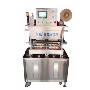 Vertical Nitrogen Gas Flushing Food Snacks Tray Heat Sealer MAP Sealing Machine Nitrogen Gas Meal Tray Sealing Machine