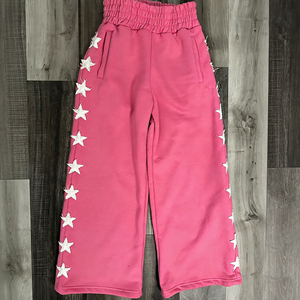 <span class=keywords><strong>Pantaloni</strong></span> <span class=keywords><strong>Tuta</strong></span> in Spesso Cotone <span class=keywords><strong>Rosa</strong></span> Stile Francese Huili, Nuovo Design, Personalizzabili con Ricamo, Vestibilità Ampia, Gamba Dritta, <span class=keywords><strong>Pantaloni</strong></span> <span class=keywords><strong>Tuta</strong></span> Larghi - Product Image 1