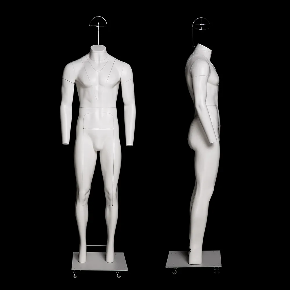 Photography Invisible with Wheels Base Full Body Male Fiberglass Ghost Mannequin for Clothing Display on Website