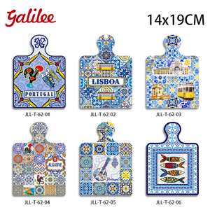 Vente en gros <span class=keywords><strong>Plaque</strong></span> découpée pour trépied en céramique imprimée de style portugais Tapis et tampons en céramique sublimés avec fond en liège - Product Image 2
