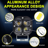 Projecteur LED carré JHS de 3 pouces, 40W, pour moto, éclairage spot LED, IP67, 12-80V, double couleur, phare antibrouillard pour ATV, UTV, 4x4, usine