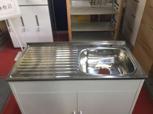 Meuble d'évier de cuisine moderne et populaire en acier inoxydable à structure KD avec drainage et revêtement en poudre durable - Product Image 3