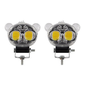 Nouveauté : Phares antibrouillard LED avant pour moto 12V-80V, faisceau haut/bas, 2 lentilles, température de couleur 6000K, matériau aluminium - Product Image 1