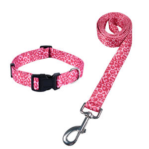 Conjunto de Correa y collar de perro ajustable de varios colores de tela personalizada de lujo por sublimación duradera - Product Image 1