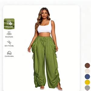 Pantalones Anchos de <span class=keywords><strong>Lino</strong></span> Transpirable con Cordón y Bolsillos para <span class=keywords><strong>Mujer</strong></span>, Tallas Grandes, Estilo Casual, Marca Privada Sehe - Product Image 5