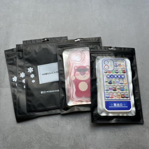 ซองซิปใสพลาสติกแบบมีรูแขวนสำหรับใส่เคสโทรศัพท์มือถือพร้อมโลโก้สั่งทำขายส่ง สำหรับบรรจุภัณฑ์อุปกรณ์เสริมโทรศัพท์มือถือ - Product Image 3