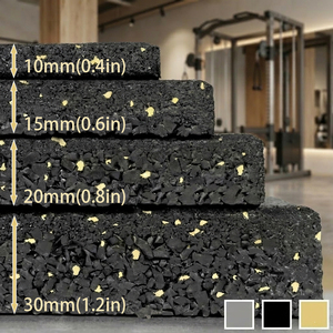 Losetas de <span class=keywords><strong>Caucho</strong></span> para Gimnasio de 1m x 1m x 20mm, Tapete para Piso de Gimnasio con Absorción de Impactos, Tapete de <span class=keywords><strong>Caucho</strong></span> para Centro de Fitness - Product Image 5