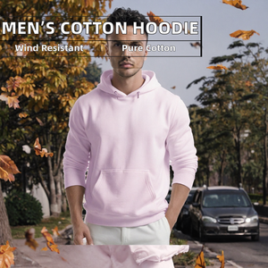 เสื้อสเวตเชิ้ตมีฮู้ดสีม่วงอ่อนสำหรับผู้ชาย ทรงปกติ ผ้าฟลีซลำลอง - Product Image 2