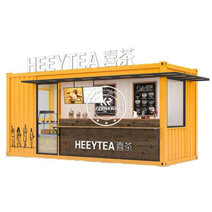 ออกแบบร้านกาแฟแบบตู้คอนเทนเนอร์ บูธสำเร็จรูป ร้านอาหารสำเร็จรูปทรงสี่เหลี่ยม ปรับแต่งได้ตามต้องการ บ้านเคลื่อนที่สะดวกสบาย - Product Image 1