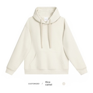 Fabricants de vêtements personnalisés automne et hiver 380g couleur unie Couple sport à capuche pull hommes sweat à manches longues - Product Image 5