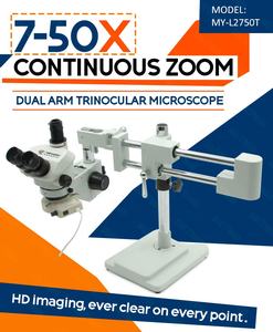<span class=keywords><strong>Microscope</strong></span> de réparation <span class=keywords><strong>SMD</strong></span> à bras articulé trinoculaire 7x - 50x pour téléphone portable, outil de soudage de précision pour circuits imprimés - Product Image 2