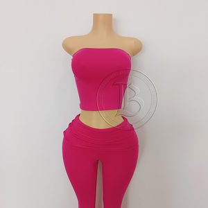 Conjunto de Ropa de Casa para Mujer de <span class=keywords><strong>Primavera</strong></span> <span class=keywords><strong>con</strong></span> Top de Tubo Bordado y Pantalones Cortos Acampanados <span class=keywords><strong>con</strong></span> Cintura Plegable para Mujer Alta, Atuendo de Dos Piezas Casual y Cómodo - Product Image 3