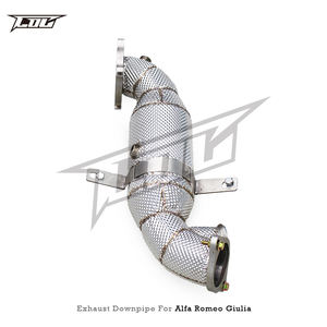 Tuyau de descente automatique à haut débit pour <span class=keywords><strong>Alfa</strong></span> <span class=keywords><strong>Romeo</strong></span> Giulia/<span class=keywords><strong>Stelvio</strong></span> 2.0T 2017-2021 304 Tuyau de catalyseur d'échappement en acier inoxydable - Product Image 6