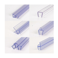 Burlete de PVC transparente para puertas de vidrio de varias formas, tipo U/H/F, para el bajo de la cabina de ducha, venta al por mayor
