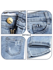 Quần bò phong cách hip hop dáng ôm cho bé trai quần denim giản dị quần jean màu đen quần denim cho bé trai 1 2 3 4 5 6 7 tuổi - Product Image 2