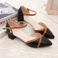 Sandales d'été à talon épais (3-6 cm) JR Ode Joy 666 pour femme, à bout fermé, avec bride de cheville et fermeture à boucle en similicuir