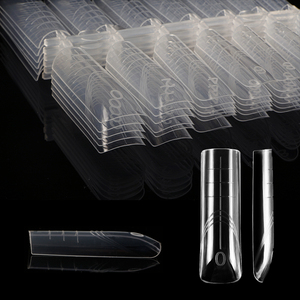 140 Uds. Moldes de Uñas Francesas con Muescas de PP para Extensión de Poly Gel, Puntas Reutilizables para Salón de Manicura, Herramienta de Sistema de Uñas - Product Image 1