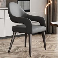 Chaises de salle à manger ergonomiques modernes en métal et cuir PU pivotantes pour la maison, les hôtels, les restaurants, les cafés - usage commercial