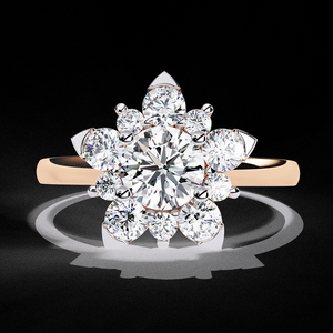 Bague moderne en diamant de laboratoire de 0,60 carat, taille brillant, certifiée IGI, bande en or 10K-18K, bague de fiançailles moderne en provenance d'Inde - Product Image 1